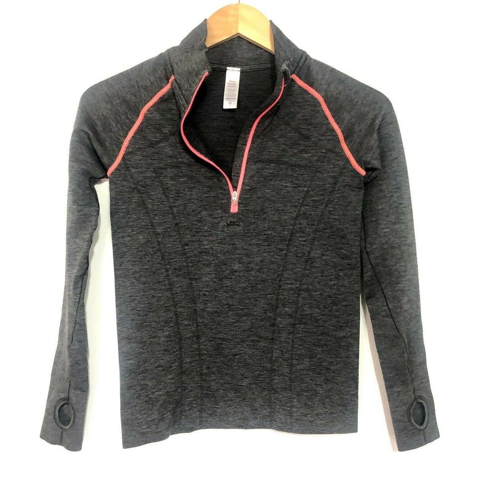 Ivivva Girls Fly Tech Gray Long Sleeve Top Thumb